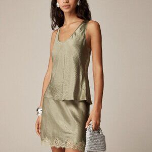 NWT Scoopneck tank top in textured satin JCrew XXS